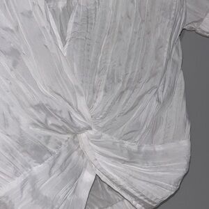 Y2K Boho Urban Outfitters Twist-Front plugging neckline cropped fit sheer Size L